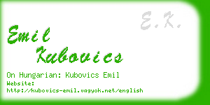 emil kubovics business card